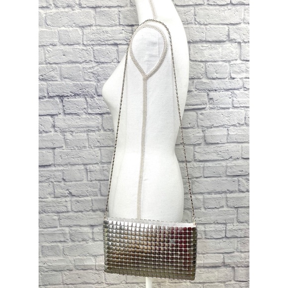 Warren Reed Handbags - Vintage 80s Warren Reed Silver Metal Mesh Purse Crossbody Bag